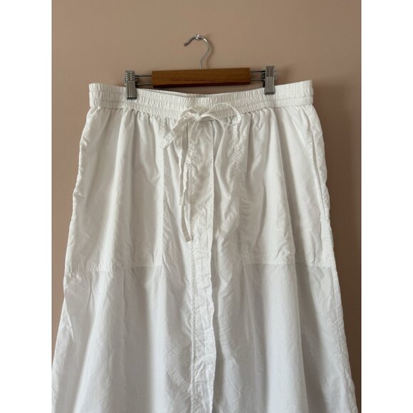 COS White Drawstring Midi Skirt Aline Basics Boho Coastal Beachy Cotton 12 - Picture 3 of 9